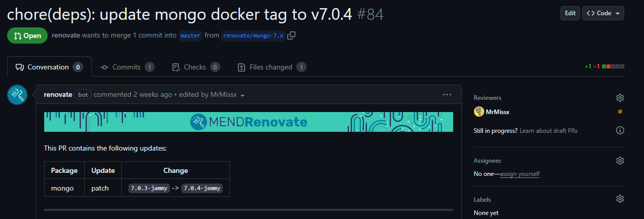 Renovate PR